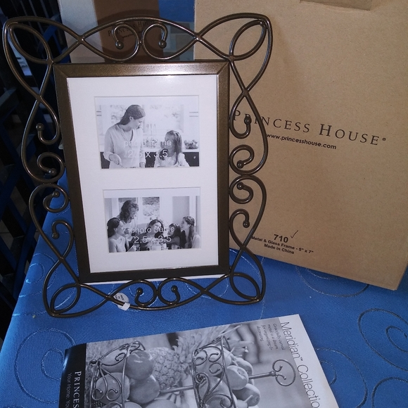 Princess House Other - 710 RARE Meridian 5x7 Metal Glass Photo Frame